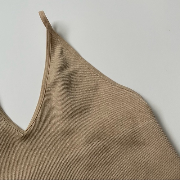 Sunday Best Ribbed Seamless Longline Bra Top Medium Beige Size Small - Picture 6 of 6
